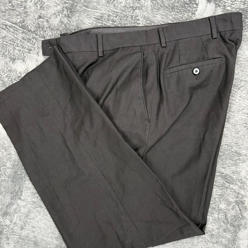 J. Ferrar Dress Pants Men 32x30 Black‎ Modern Fit Trousers SS6-3604